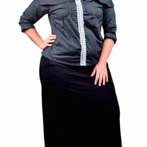 Saia Plus Size em Malha Viscolycra com Bolsos