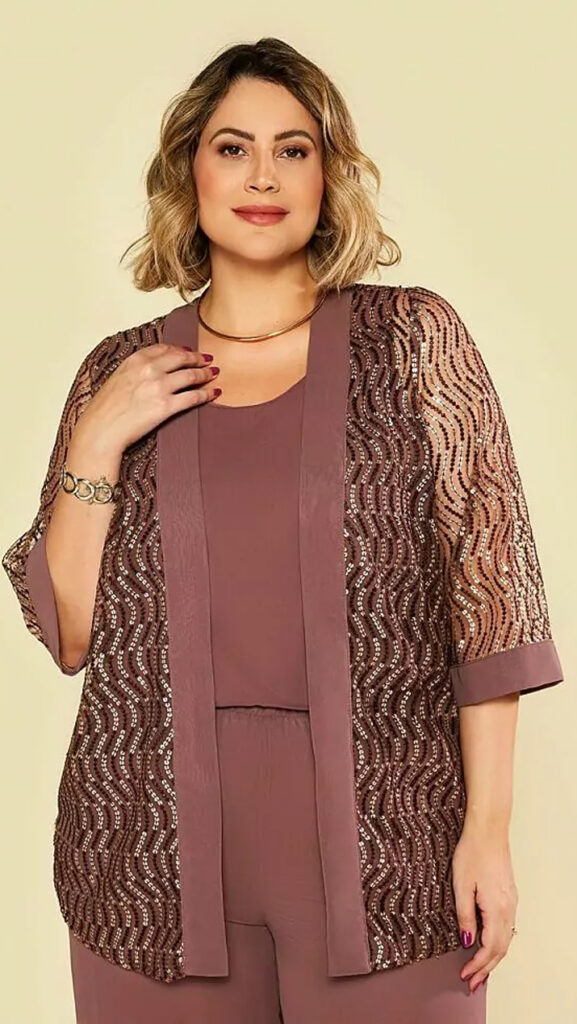 Conjunto de Festa Plus Size 3 Peças - Moda Maior