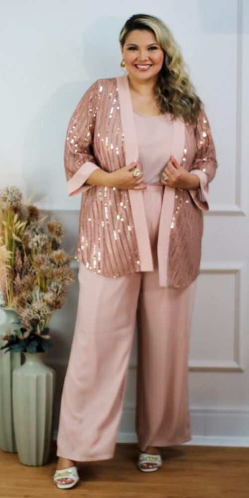 Conjunto de Festa 3 Peças Plus Size