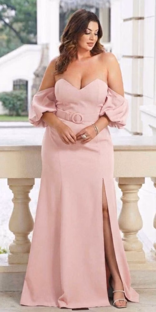 Vestido de Festa Tomara que Caia Plus Size