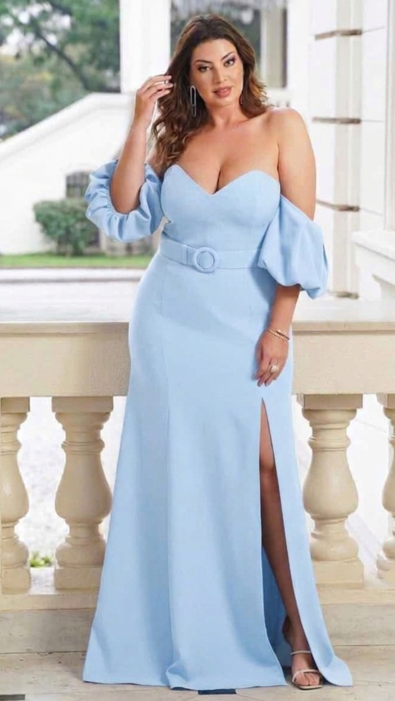 Vestido de Festa Tomara que Caia Plus Size