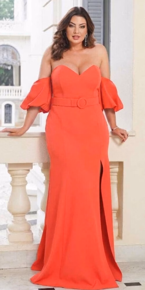 Vestido de Festa Tomara que Caia Plus Size