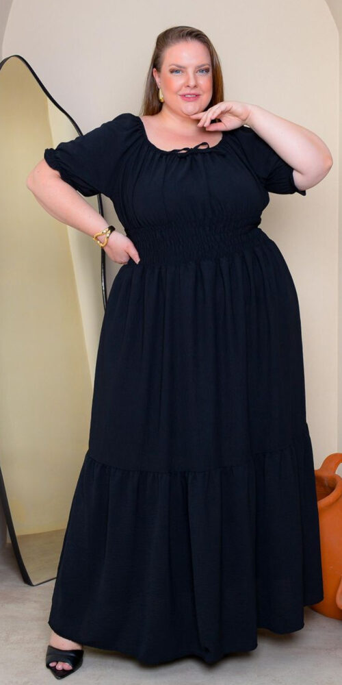 Vestido Longo Ciganinha Plus Size