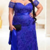 Vestido Plus Size de Festa Longo decote ombro a ombro