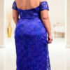 Vestido Plus Size de Festa Longo decote ombro a ombro
