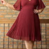 Vestido de Festa Plus Size Saia Plissada Midi