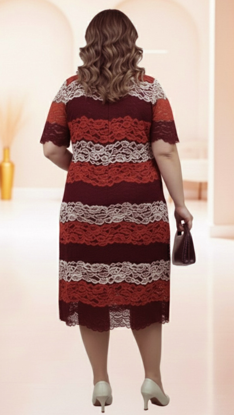 Vestido curto Plus SIze em Renda Composê 3 cores