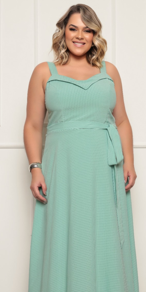 Vestido Longo para Madrinhas Plus Size Texturizado