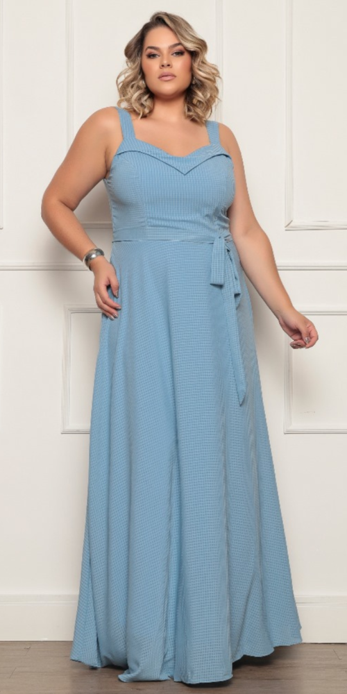 Vestido Longo para Madrinhas Plus Size Texturizado