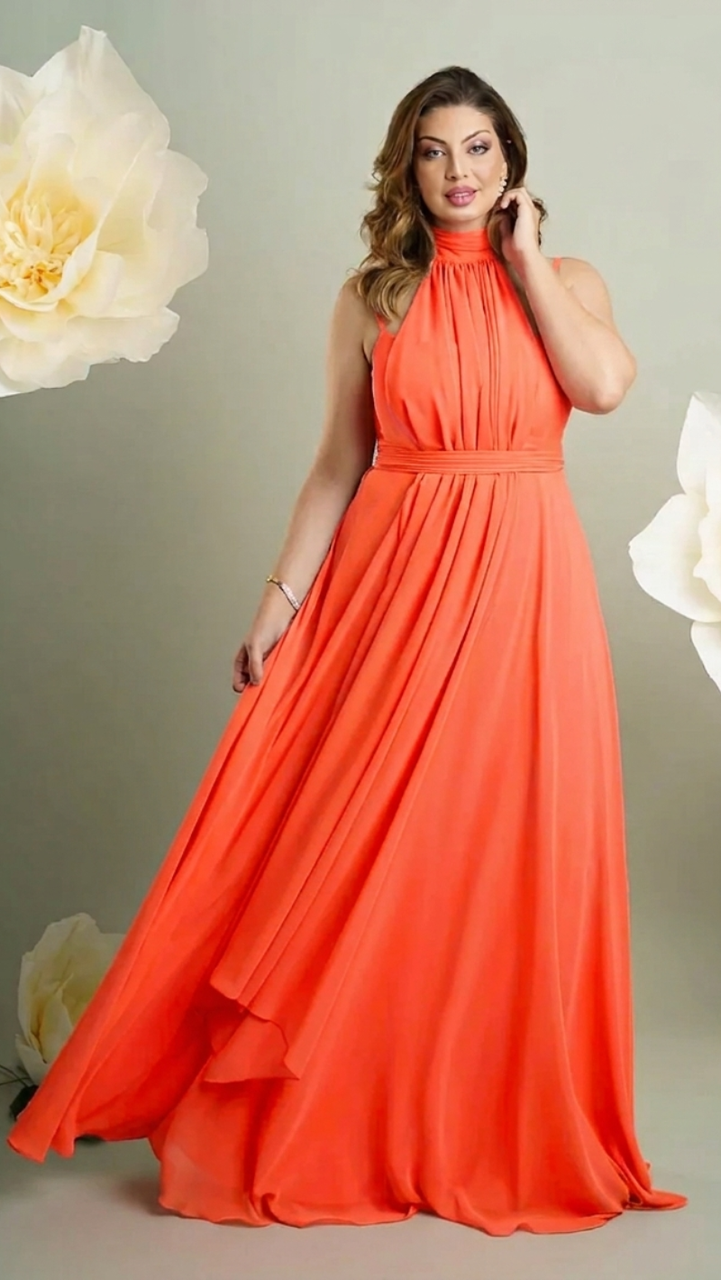 Vestido de Festa Plus Size Capa Multiformas
