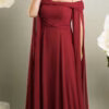 Vestido Plus Size Ombro a Ombro Mangas Removíeis Festa