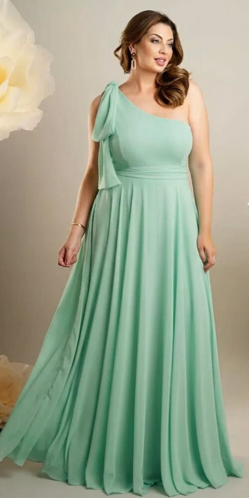 Vestido Festa Ombro Só 2 Formas Plus Size