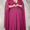 Vestido Plus Size Mangas Capa de Festa