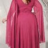 Vestido Plus Size Mangas Capa de Festa