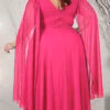 Vestido Plus Size Mangas Capa de Festa