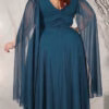 Vestido Plus Size Mangas Capa de Festa