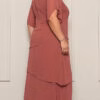 Vestido Festa Midi em Camadas Bordado Plus Size