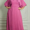 Vestido Festa Longo Plus Size Cigana Plissado