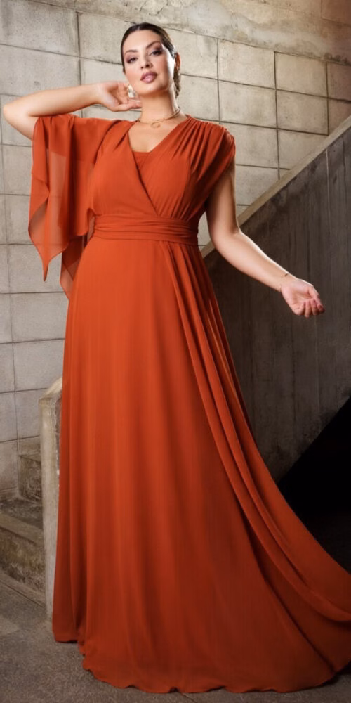 Vestido Crepe Plus Size Blusê de Festa