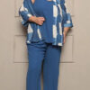 Conjunto com Kimono Estampado Plus Size