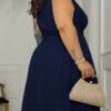 Vestido Festa Plus Size Plissado Curto