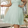 Vestido Festa Plus Size Plissado Curto