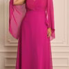 Vestido de Festa Busto Plissado Plus SIze