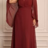 Vestido de Festa Busto Plissado Plus SIze