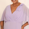 Vestido de Festa Capa Aplicação Flor Plus Size