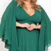 Vestido Festa Crepe Chiffon Saia Dupla Plus Size