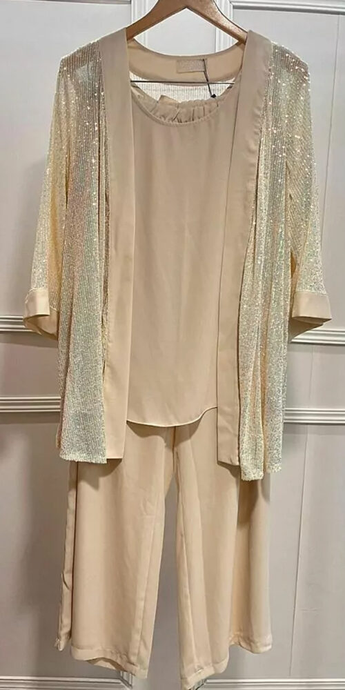 Conjunto Festa 3 Peças Cardigã Paetês Plus Size