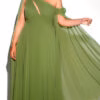 Vestido Longo Plus Size Flores e Echarpe de Festa
