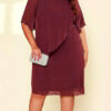 Vestido Plus Size Crepe Chiffon Bordado à Mão Midi