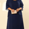 Vestido Festa com Cardigã Bordado Plus Size