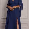 Vestido Festa Mangas Bico Plus Size