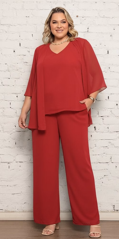 Conjunto Plus Size 3 Peças Crepe