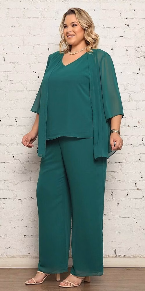 Conjunto Plus Size 3 Peças Crepe