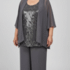 Conjunto Plus Size com Regata Renda Bordada