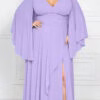 Vestido Festa Crepe Chiffon Saia Dupla Plus Size
