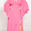 Vestido Festa Crepe Chiffon Saia Dupla Plus Size