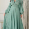 Vestido Plus Size Mangas Removíveis Festa