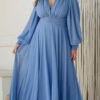 Vestido Plus Size Mangas Removíveis Festa