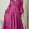 Vestido Plus Size Mangas Removíveis Festa