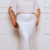 Vestido Festa Crepe e Paetês Plus Size