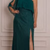 Vestido Festa Plus Size ombro Só com Capa Longo