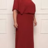 Vestido Crepe Blusê Saia Evasê Plus Size