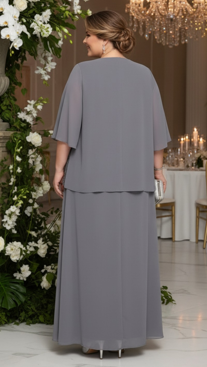 Vestido Festa Cardigã Renda Paetizada Plus Size