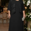 Vestido Festa Cardigã Renda Paetizada Plus Size