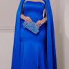 Vestido Festa Cetim Capa Removível Plus Size