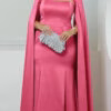 Vestido Festa Cetim Capa Removível Plus Size